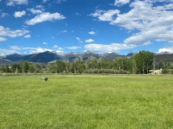Irrigated pasture below the Beaverhead Mountains near Carmen, Idaho
